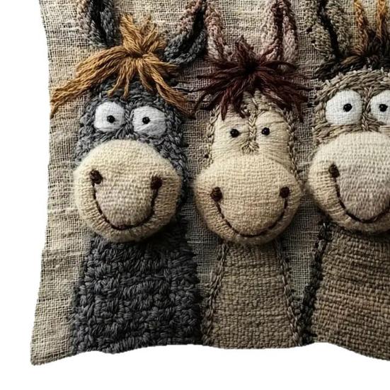Yousheng Cartoon Donkey Pillow Cover Zippered Cute Animal Pillowcase Decorative Throw Pillow Cover for Car Sofa Couch Bedroom
