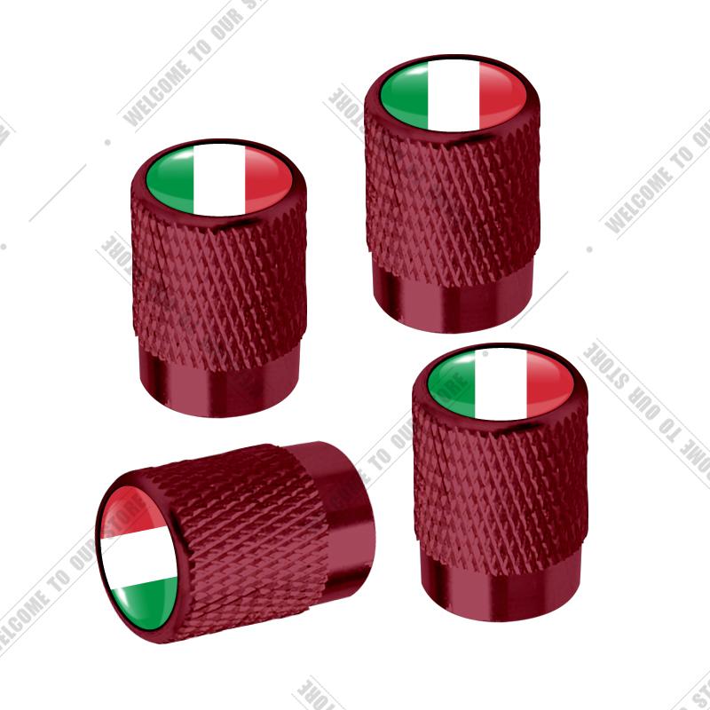 Cqdjvy1 Auto CNC Aluminium Duitsland Italië Frankrijk Driekleurige Vlag Embleem Voor Citroen Peugeot Fiat Kia 4 stuks Bandenventiel Luchtpoort Stuurpen Afdekdoppen