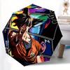 Dragon Ball Goku Saiyan Automatic Folding Umbrella - Lightweight, Retractable Design with 8-Rib Durability, Perfect for Outdoor Adventures,