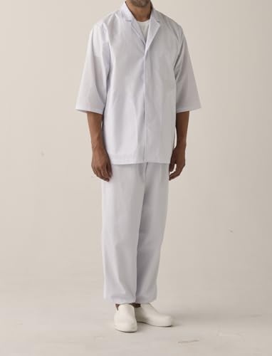 Seven Uniform Men's Antibacterial Coat, Size AA0319, White, Size M