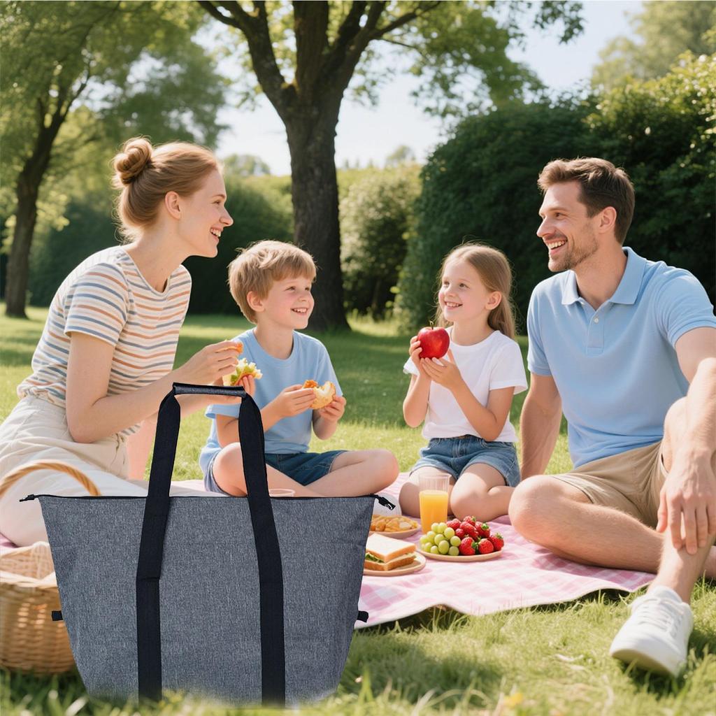 Cooler Bag Thermal Bag Compact Foldable Tote Reusable For Lunch Shopping Women Men Food Delivery School Hiking Picnic Meal Work