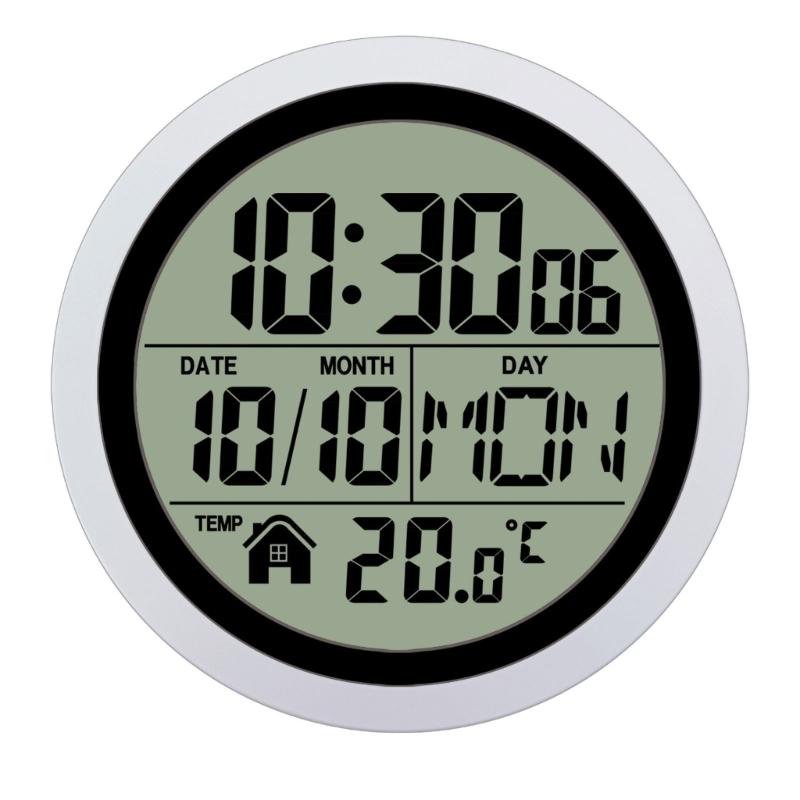 

Large Shower Clock with Suction Cups,Date and Temperature,Water Resistant Bathroom Clock 2 Mounting Options for Kitchen срібний