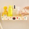 Storage Rack Vacuum Suction Cup Storage Rack Wall Mounted Space Saving Organizer with Hollow Drainage Design Mildew Resistant Bathroom Shelf