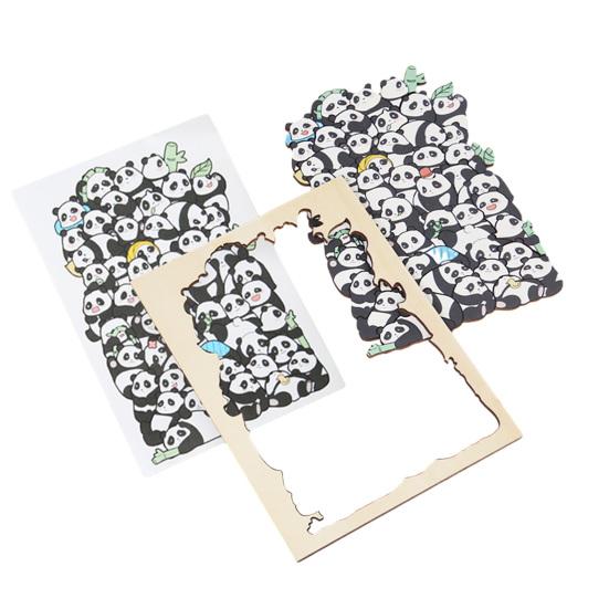 45660 Sets Wooden Cat Puzzle Board with Frame 3D Irregular Kitten Dog Panda House Monkey King
