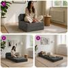 Divano Letto Pieghevole Grigio Scuro 60 x 70 x 41 cm Tessuto