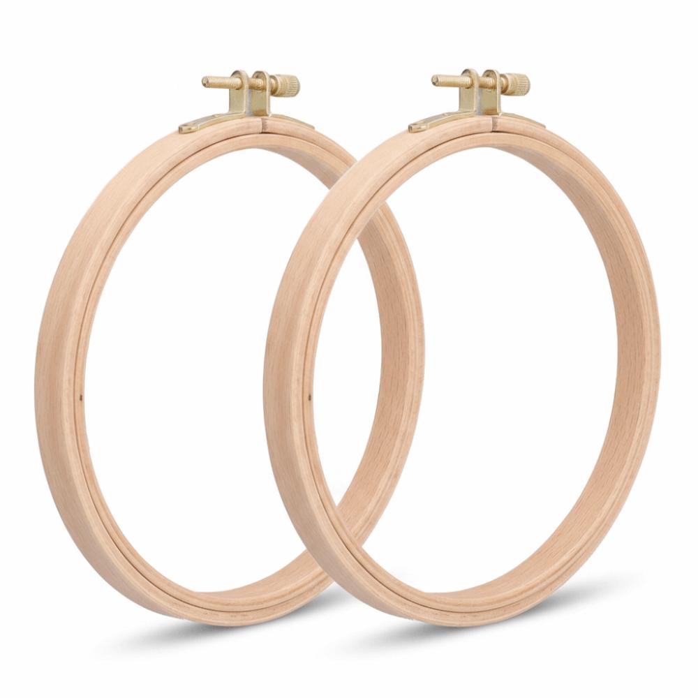 2pcs Beech Wood Cross Stitch Hoop Round Shape Embroidery Frame Embroidery Hoop For Art Craft