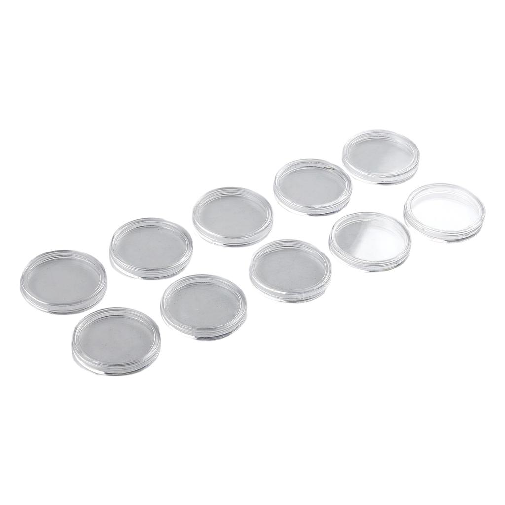 10Pcs Coin Case Transparent Round Storage Case Holder Coin Plastic Box 38/50mm