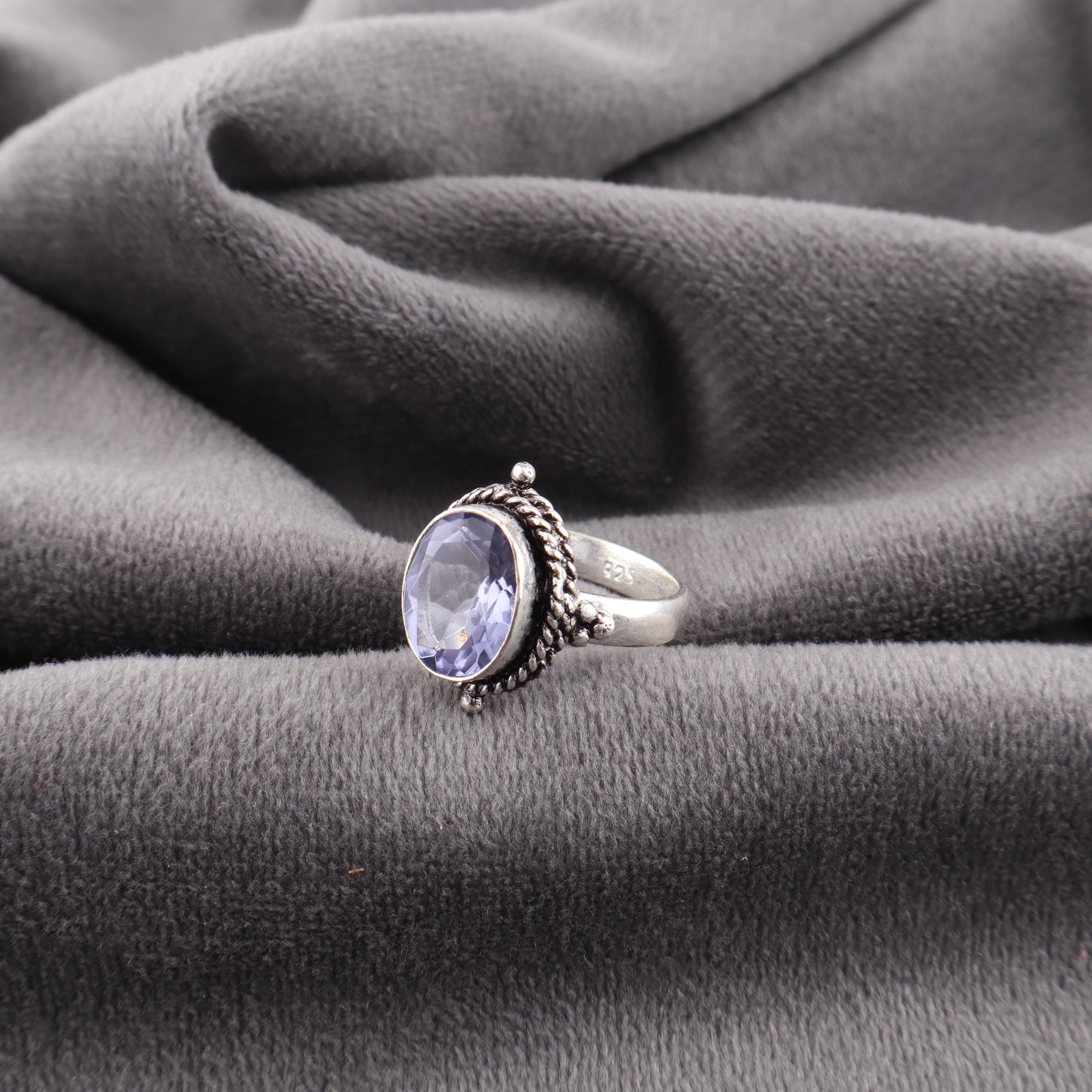 

Иолитовый перстень Ювелирное украшение с драгоценным камнем, Перстень из стерлингового серебра 925 пробы, Ювелирное изделие ручной работы Замечательное кольцо, Подарок для женщин 9