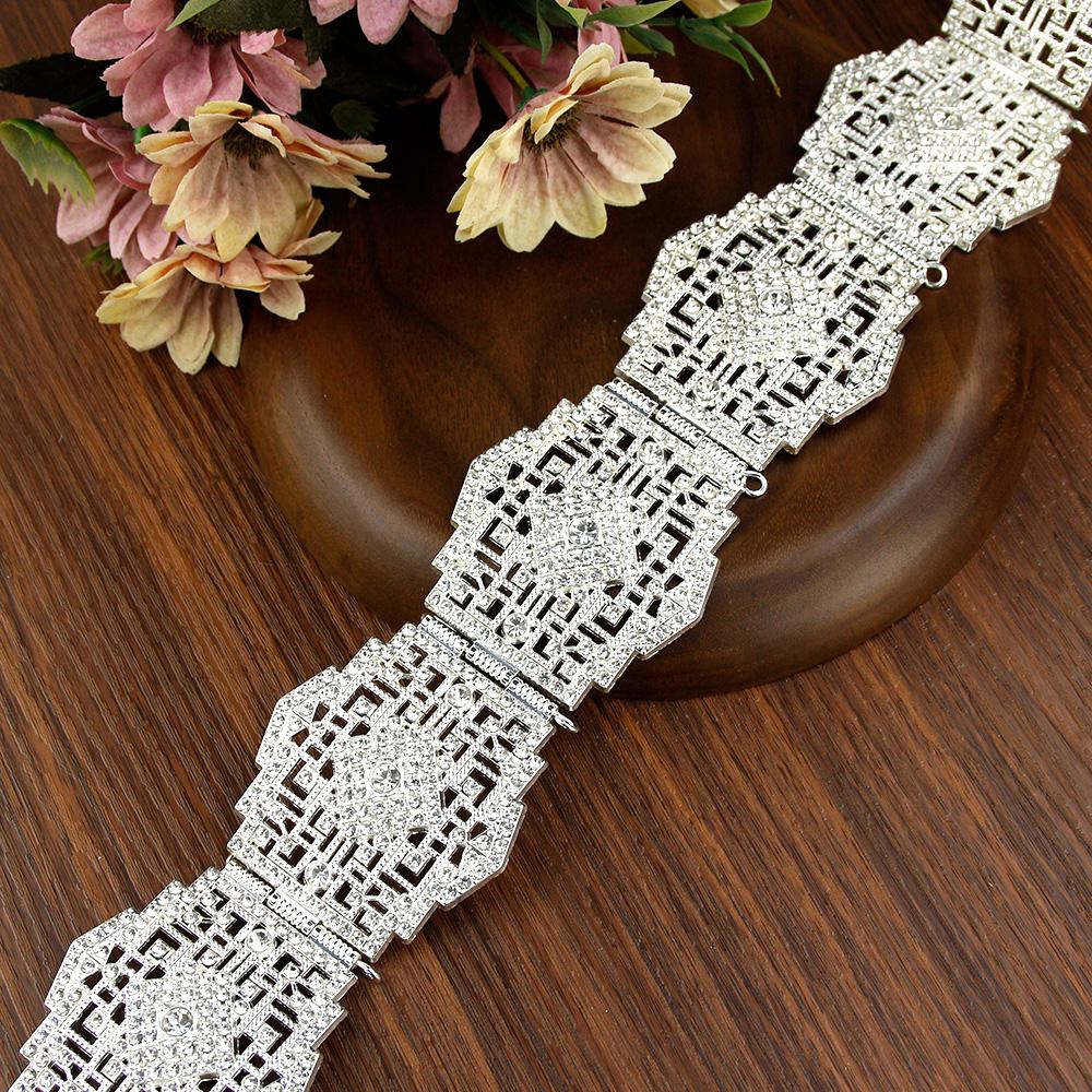 Elegent Belt Women Wedding Jewelry Full Rhinestone Metal Waist Chain Adjustable Length Waistband