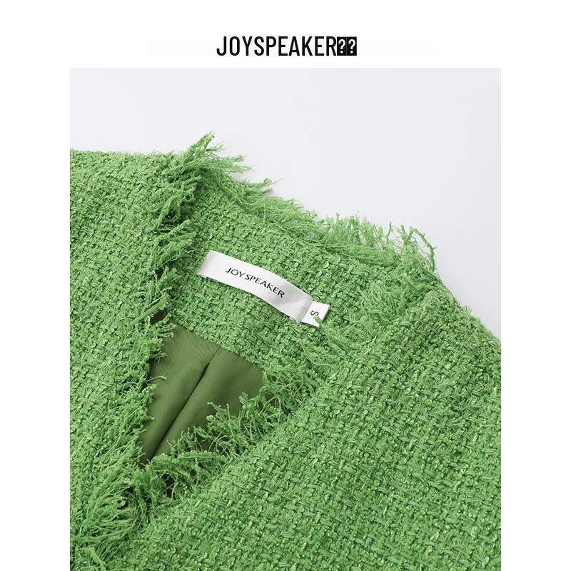 JOY SPEAKER Women's 2025 Spring Tweed Padded Jacket