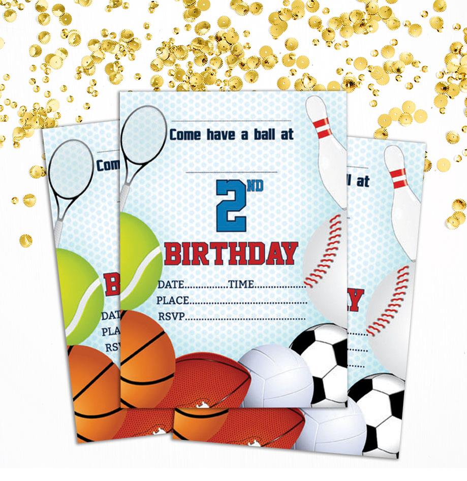 Darling Souvenir Blue Birthday Invitation Card 28 Pcs Fill or Write In Blank Invites Printable Party Supplies 5 X 7 Inches