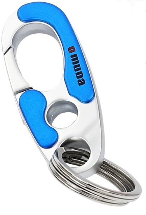 

[LeChengMM] Key chain, zinc alloy, stainless steel key chain, double ring design, easy to remove, blue 2 синий