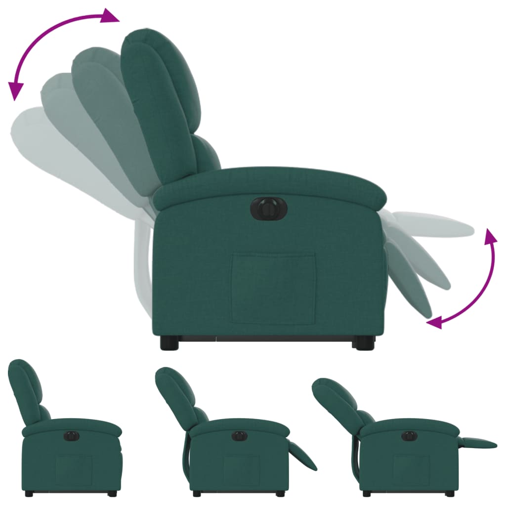 Vidaxl Lift Recliner Massage Chair, Electric, Reclining, Green