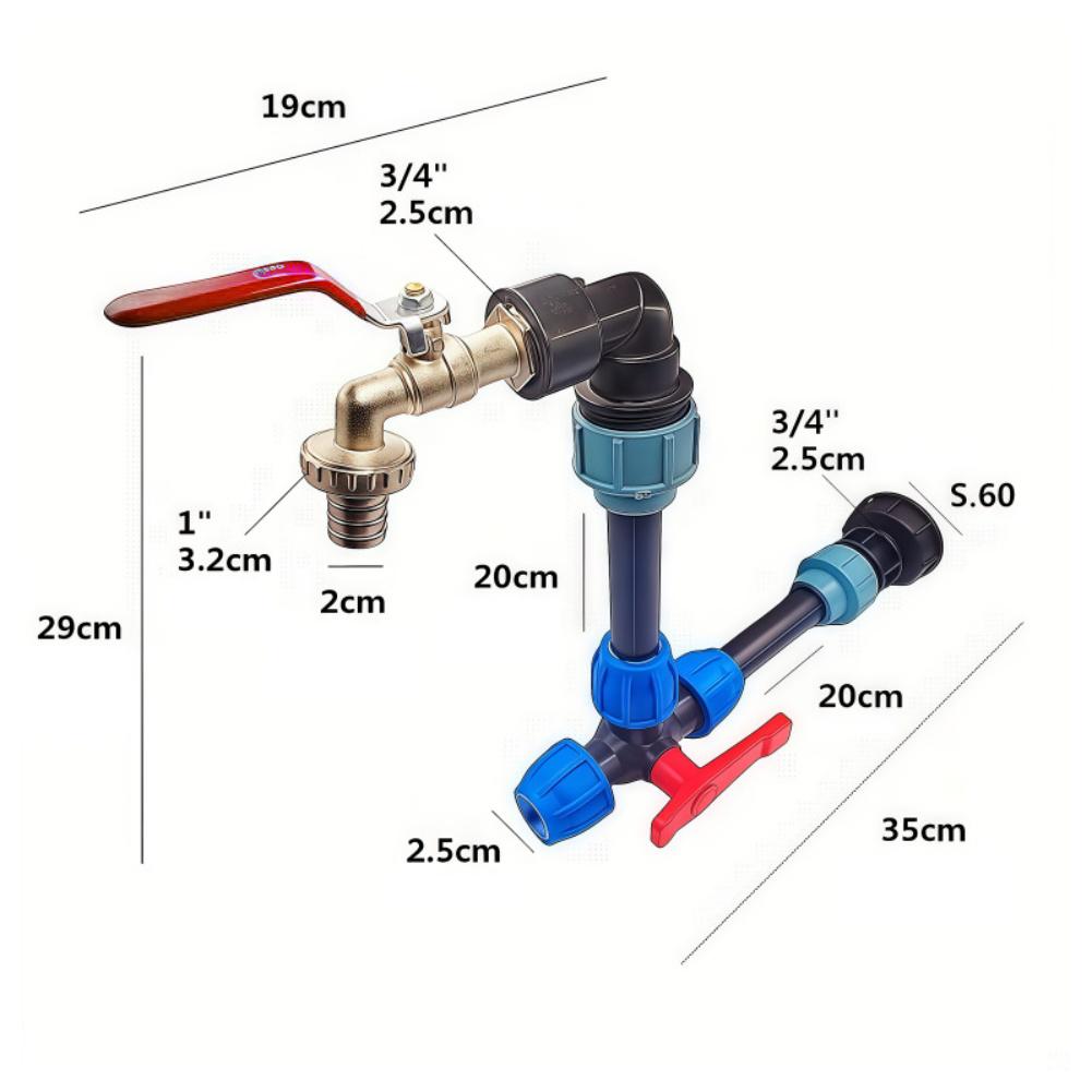 

IBC Gooseneck Brass Tap with Double Outlet for Rainwater Tanks 1000L Suitable for Garden Watering and Agricultural Systems China Mainland