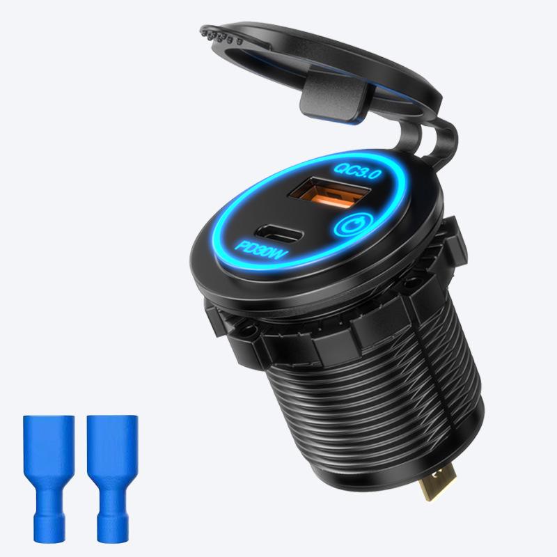12-24V Fast Charging Car & Motorcycle Adapter with Cigarette Lighter Port