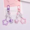 Gradient Pentagram Star Charm Keyring Backpack Decoration Handmade Pendant Keyring Fashion Bag Charm Sweet Cool Keychain