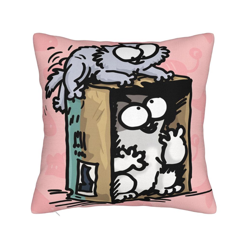 Pillow Cover Humorous Cartoon Cat Simons Cat Vintage Pillow Case For Sofa Home Decoration Pillowcases