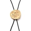 Vintage Unregelmäßige Metallrose Runde Etikette Verstellbare Seilkette Western Cowboy Stil Halskette Frauen Personalisierter Schmuck