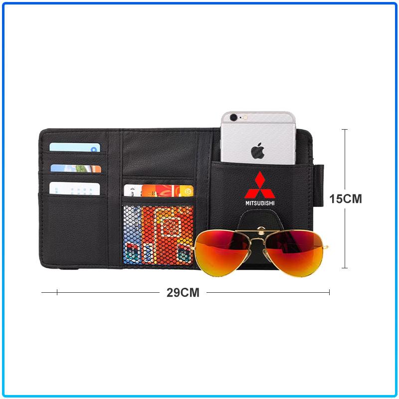 Car Sun Visor Point Type Multi-function Storage Bag Car Accessories For Mitsubishi Lancer Lancer ASX Outlander 2 3 Pajero Mirage Exzos Pajero 4