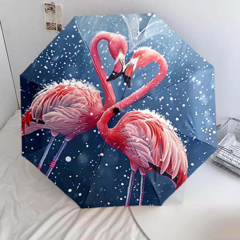 1 PC Automatic Folding Umbrella - cute pink Pattern, Portable & Foldable Design with 8 Ribs, Christmas Birthday Gifts