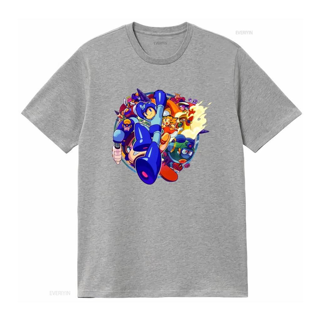 Mega Boy Rockman Collage Kunst Premium T-Shirt Japan Klassisches Spiel Vintage Gewaschen Bequem Streetwear Stilvoll Vielseitig homme