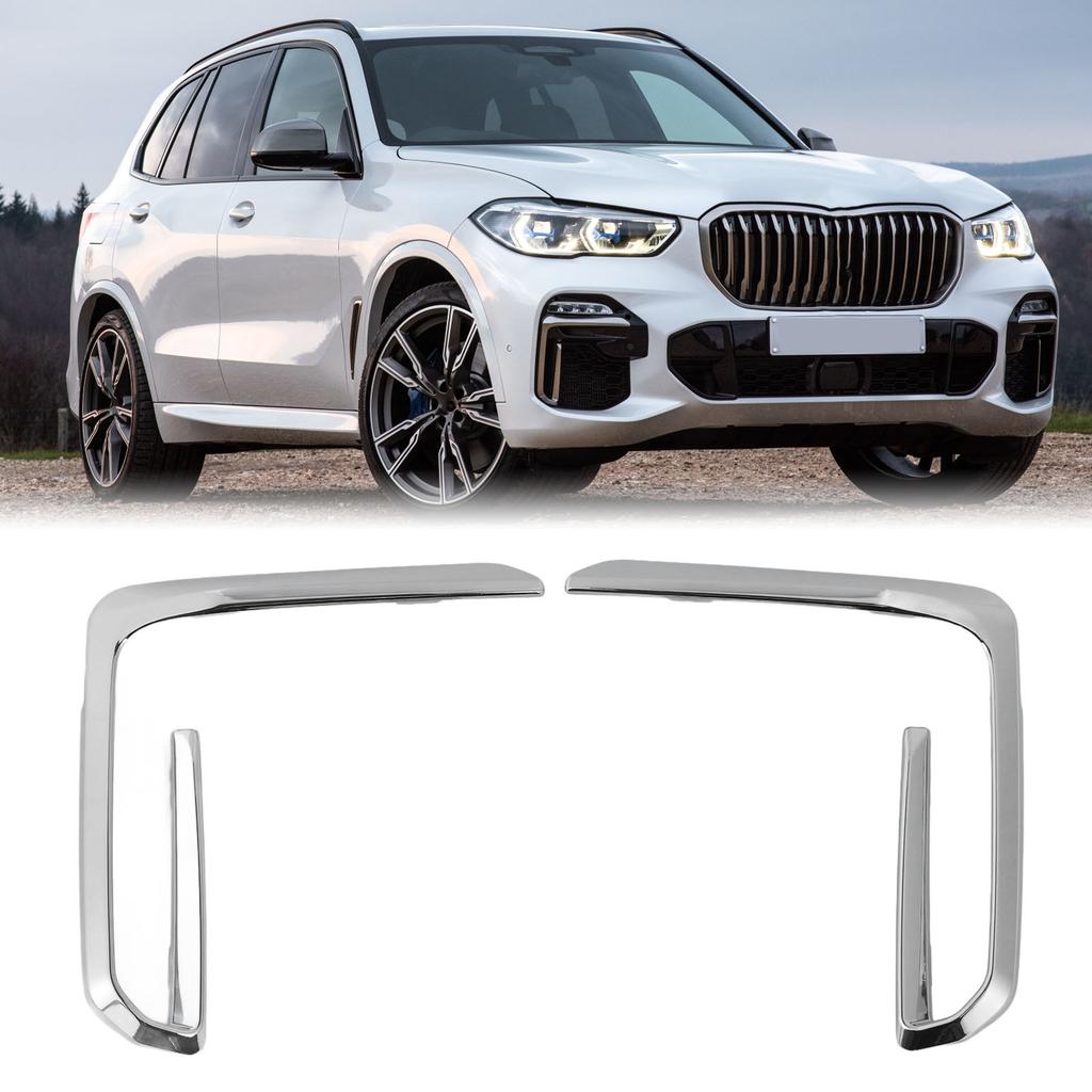 1 Pair Front Bumper Fog Light Grille Trim Cover Molding for X5 G05 M50 Pre‑LCI 2019 To 2023