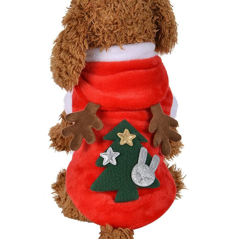 Type:Christmas Cat Clothes Small Dogs Cats Santa Costume Kitten Puppy Outfit Hoodie Warm Pet Dog Clothes Clothing