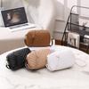 PU Leather Solid Color V-pattern Embroidery Crossbody Shoulder Bag