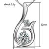 Curved Abstract Double Round Cubic Zirconia Pendant Elegant Women Clavicle Necklace