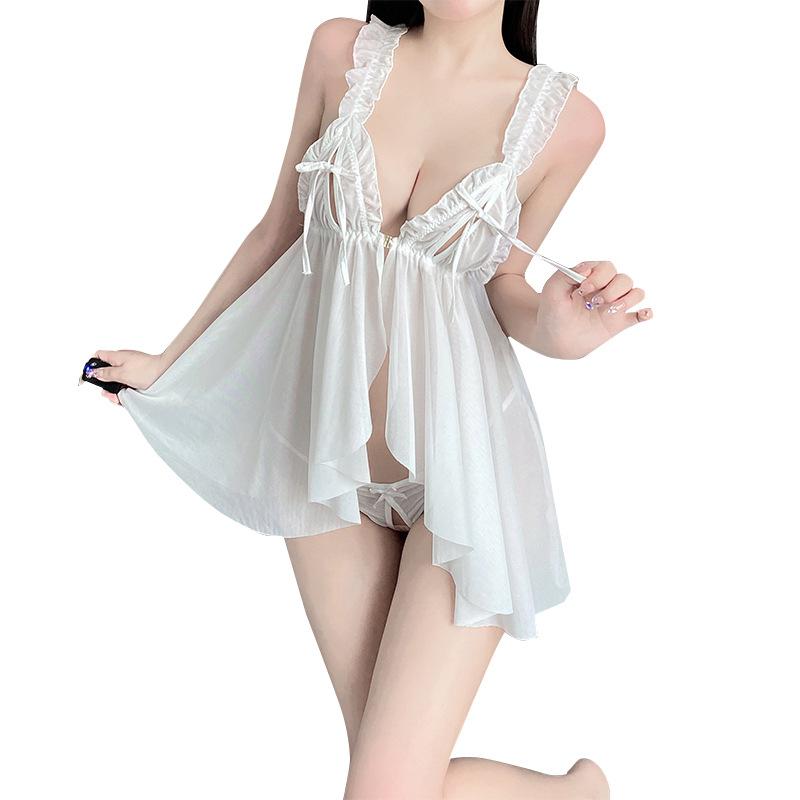 Sex Underwear Women's Perspective Mesh Sexy Temptation Hot Open Suspender Nightdress Passion Pajamas