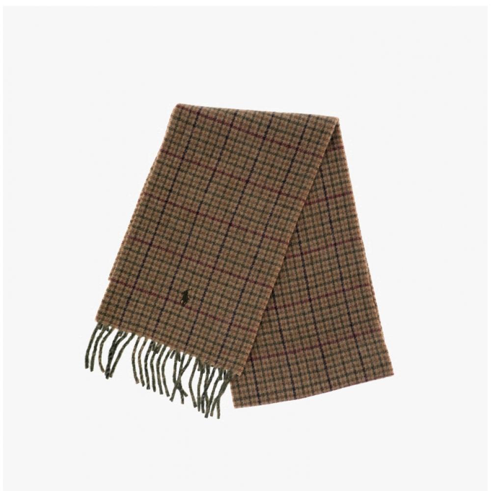 Polo Ralph Lauren Reversible Fringe Scarf Pony Plaid Pc0945 303
