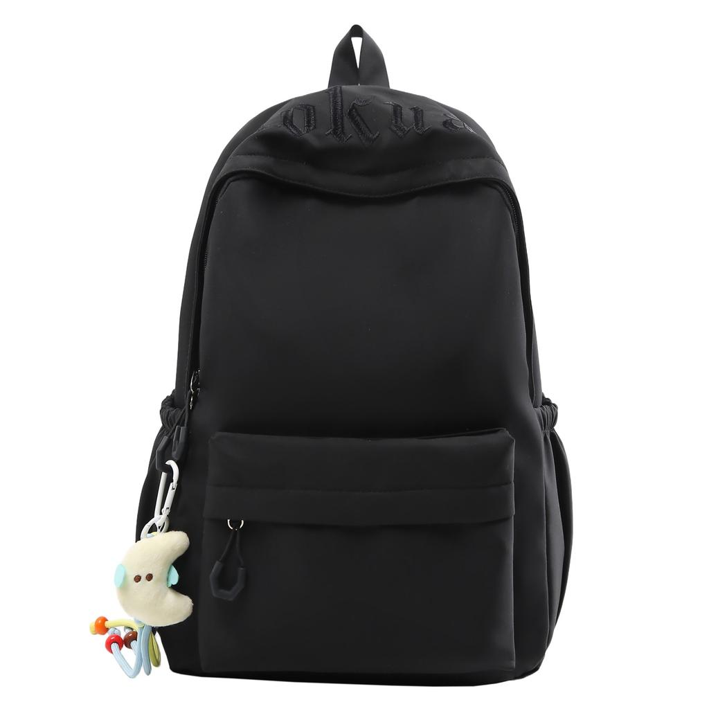 Schoolbag Korean ins new high-value college style solid color alphabet backpack women's lightweight versatile large-capacity backpack