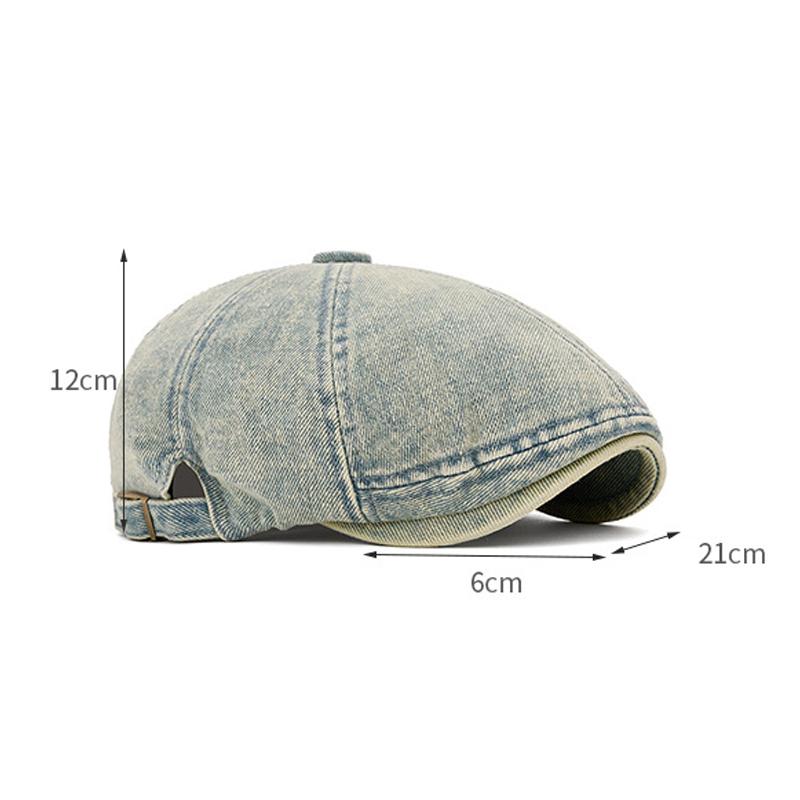 Vintage Denim Beret Autumn Newsboy Cap Men's British Forward Cap