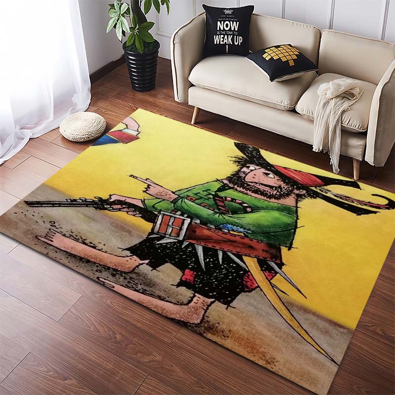 Der Räuber Hotzenplotz Cartoon Area Rug, Classic German Kids Book Print Non Slip Floor Mat, Bedroom Living Room Decor Gift For Children And Comic Fans