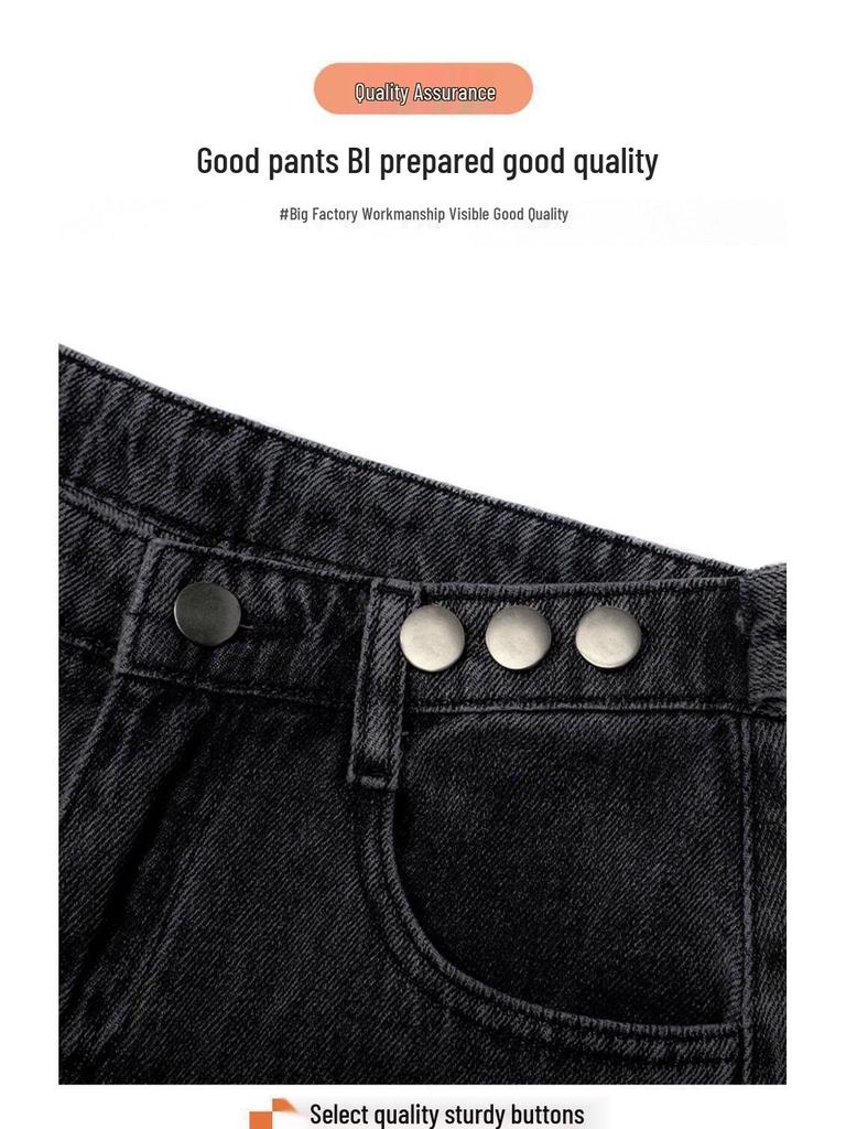 Women's High Waist Fleece-Lined Wide-Leg Jeans, Plus Size, Winter 2025, Slimming Straight-Leg, Floor-Length.