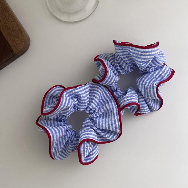 Gestreiftes Muster Haarseil Haarknoten Scrunchies Elastisches Haarseil Großer Haar-Scrunchy Stirnbänder Damenaccessoires
