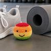Handmade Crochet Footbag, Rainbow Gradient Smiling Face Bean Bags for Kids, Soft Cotton Yarn Juggling Balls for Outdoor Play
