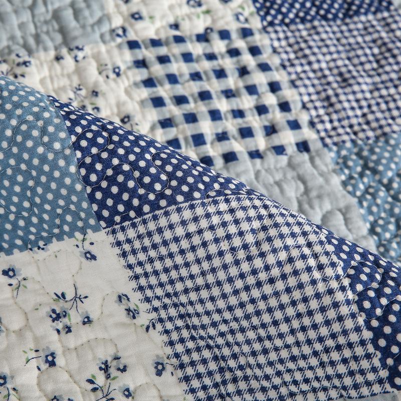 Cotton Block Quilted Washed Sofa Cushion Pastoral Stitching Soft Towel Slipcover for Living Room Decor