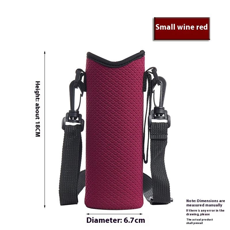 

Portable Water Bottle Cover Insulated Bag Portable With Strap Water Bottle Case Cup Sleeve Vacuum Cup Sleeve Camping Accessories S вино красного
