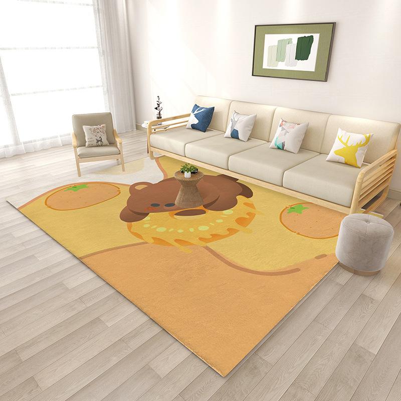 

Cream style flower theme Living room Crystal velvet carpet home decoration Bedroom Cloakroom bed head non-slip area rug 80*120cm