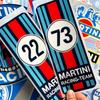 For MARTINI Stickers Motocross Racing Off-road Laptop Trunk Sticker Motorcycle Helmet PVC Decal for Love Old School LANCIA