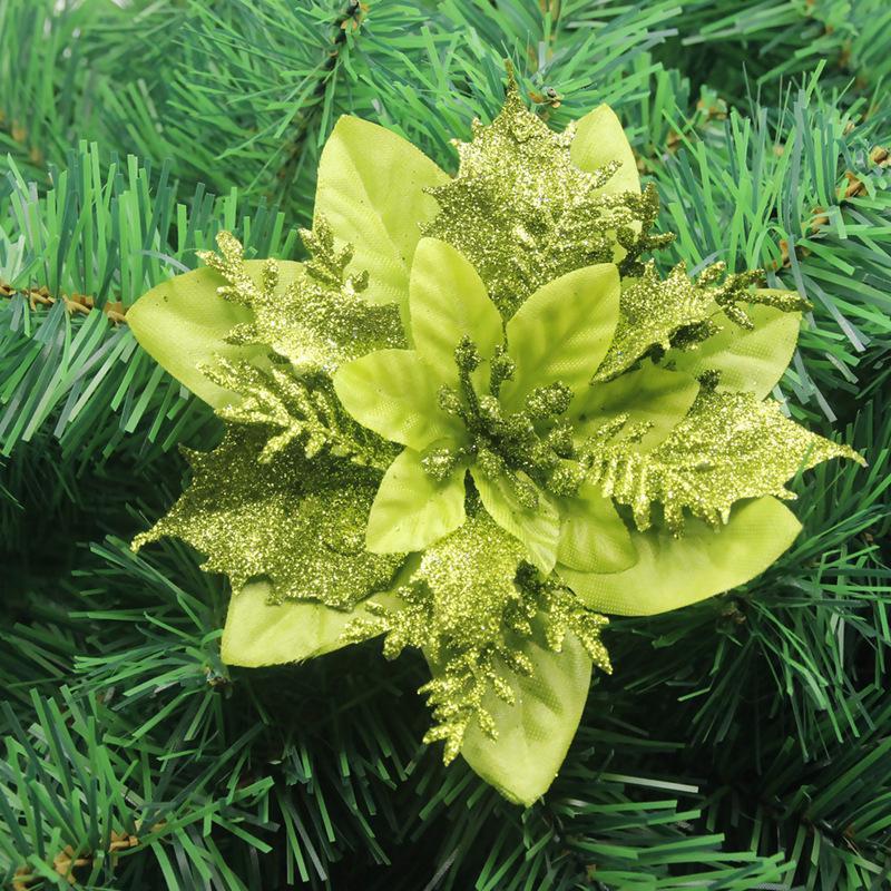 Zlatý prášek Třívrstvý vánoční květinový věnec a ozdoba na stromek