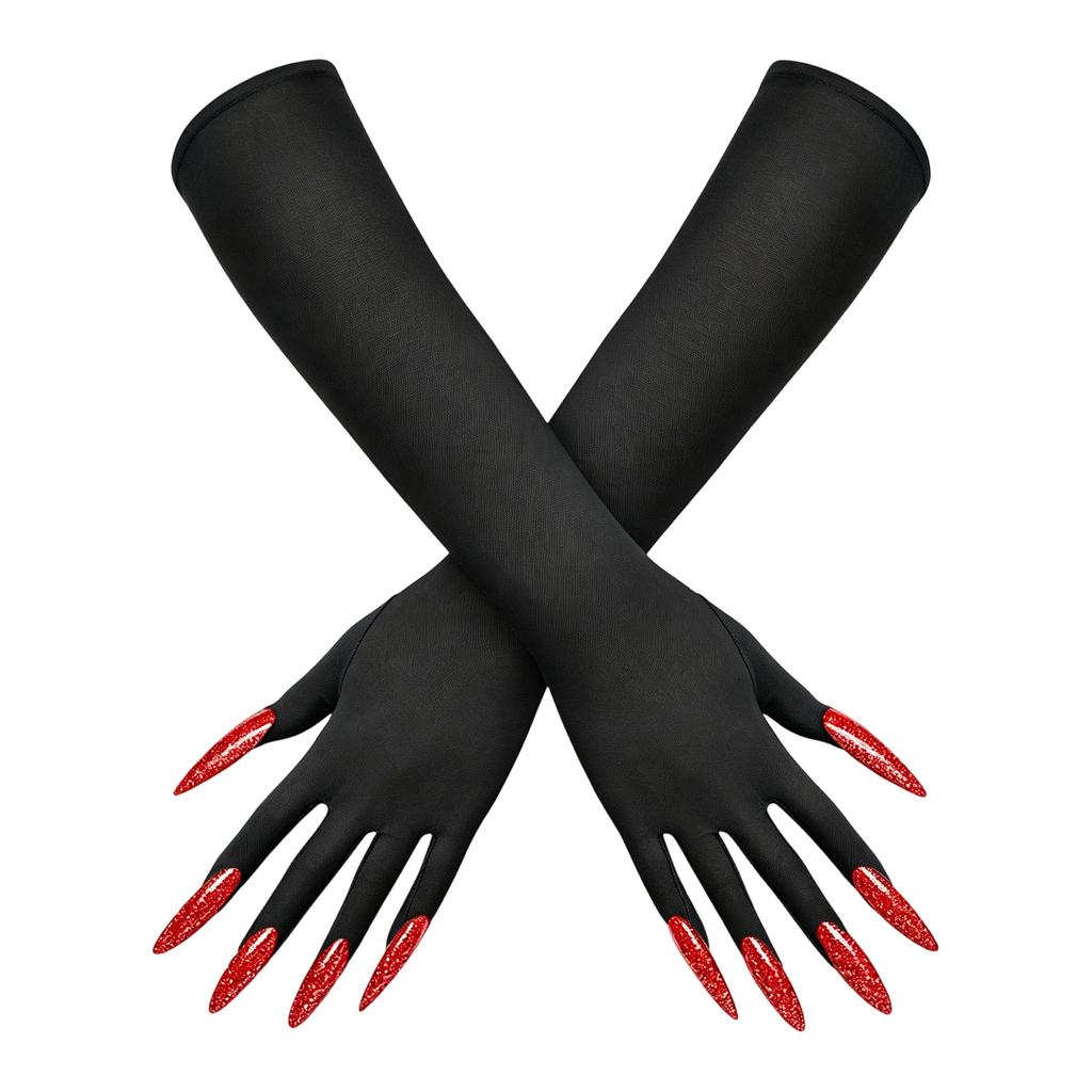 Halloween Long Nail Gloves for Women Witch Costume Party Accessories