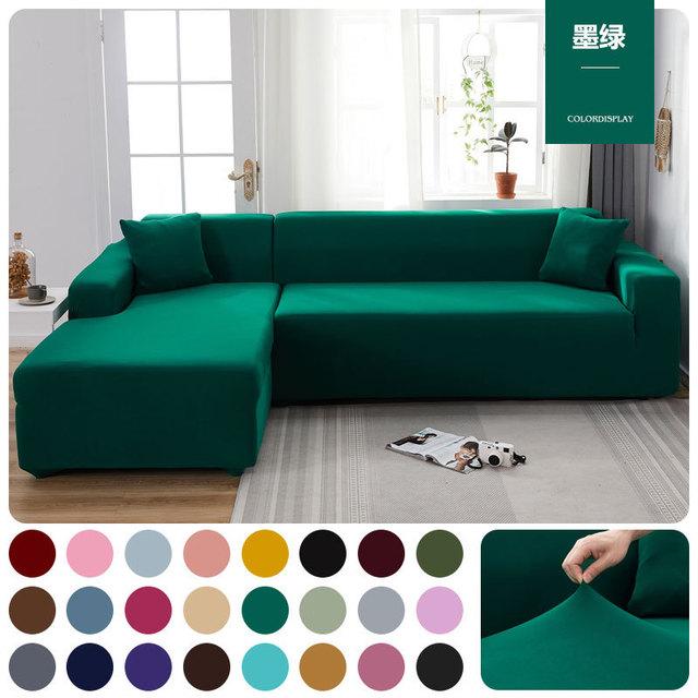 Elastischer Sofabezug, Sofa-Schonbezüge, einfarbig, Stretch-Sofabezüge, Couchbezug, L-förmiges Schnittsofa, Wohnzimmer, Zuhause, 1/2/3/4 Sitzplätze