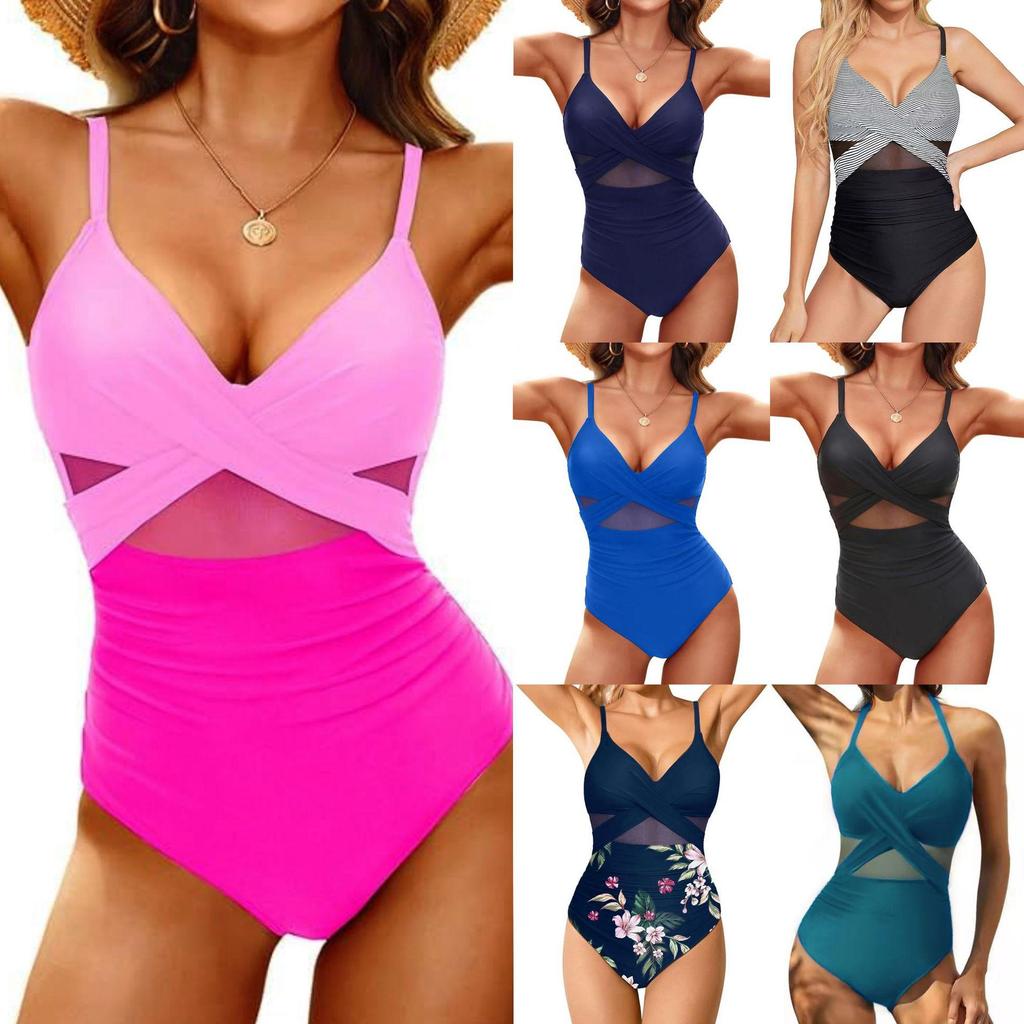 Women's Slimming Tummy Control Crossover Sporty Swimsuit