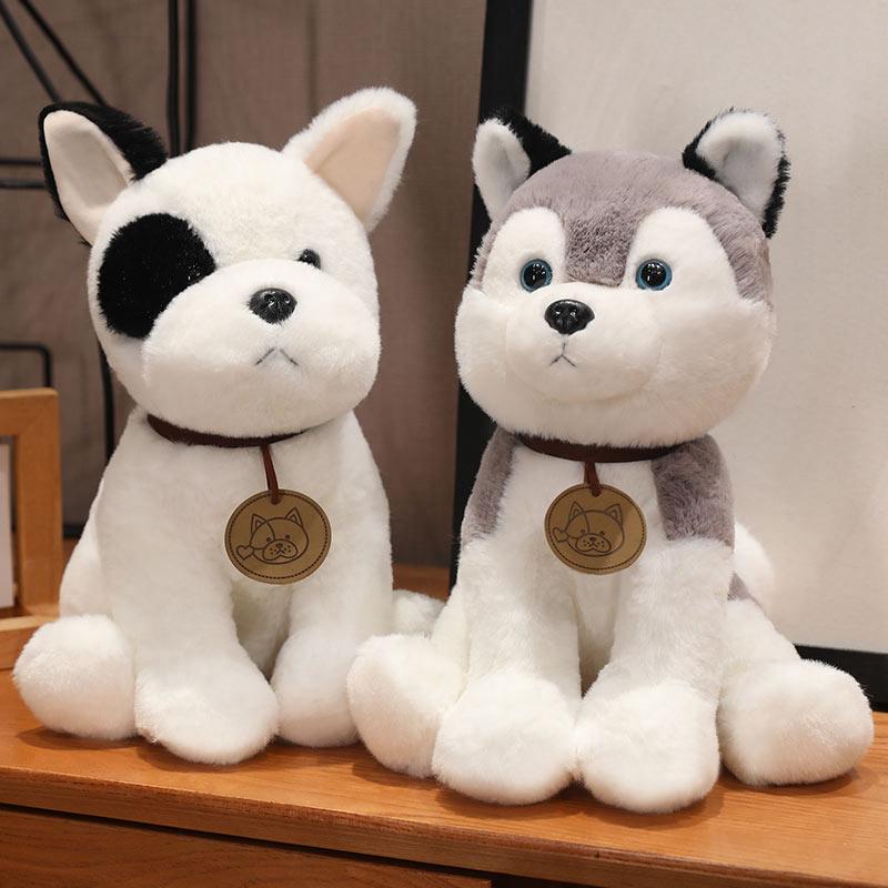 

25cm Cute Lifelike Puppy Dog Plush Toys Simulation Bulldog Chihuahua Shepherd Dog Foxhound Schnauzer Husky Stuffed Animal Doll