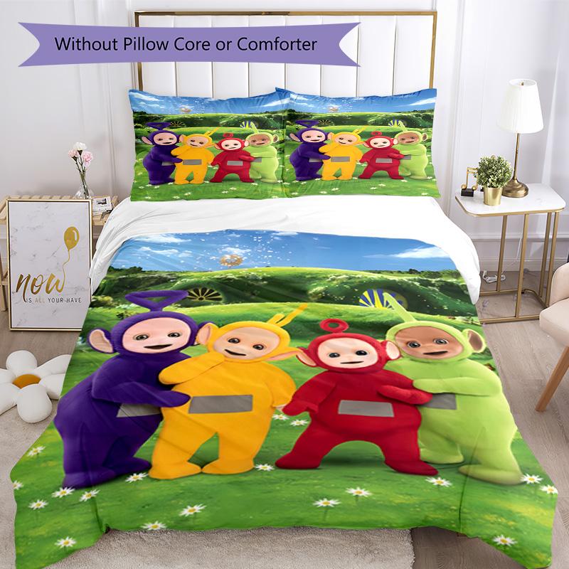 Teletubbies Moonlit Adventure 3‑Piece Bedding Set,Soft Duvet Cover with 34 Pillowcases,Multi‑Scene Home Dorm Use,Ideal Gift for Birthday & Holiday