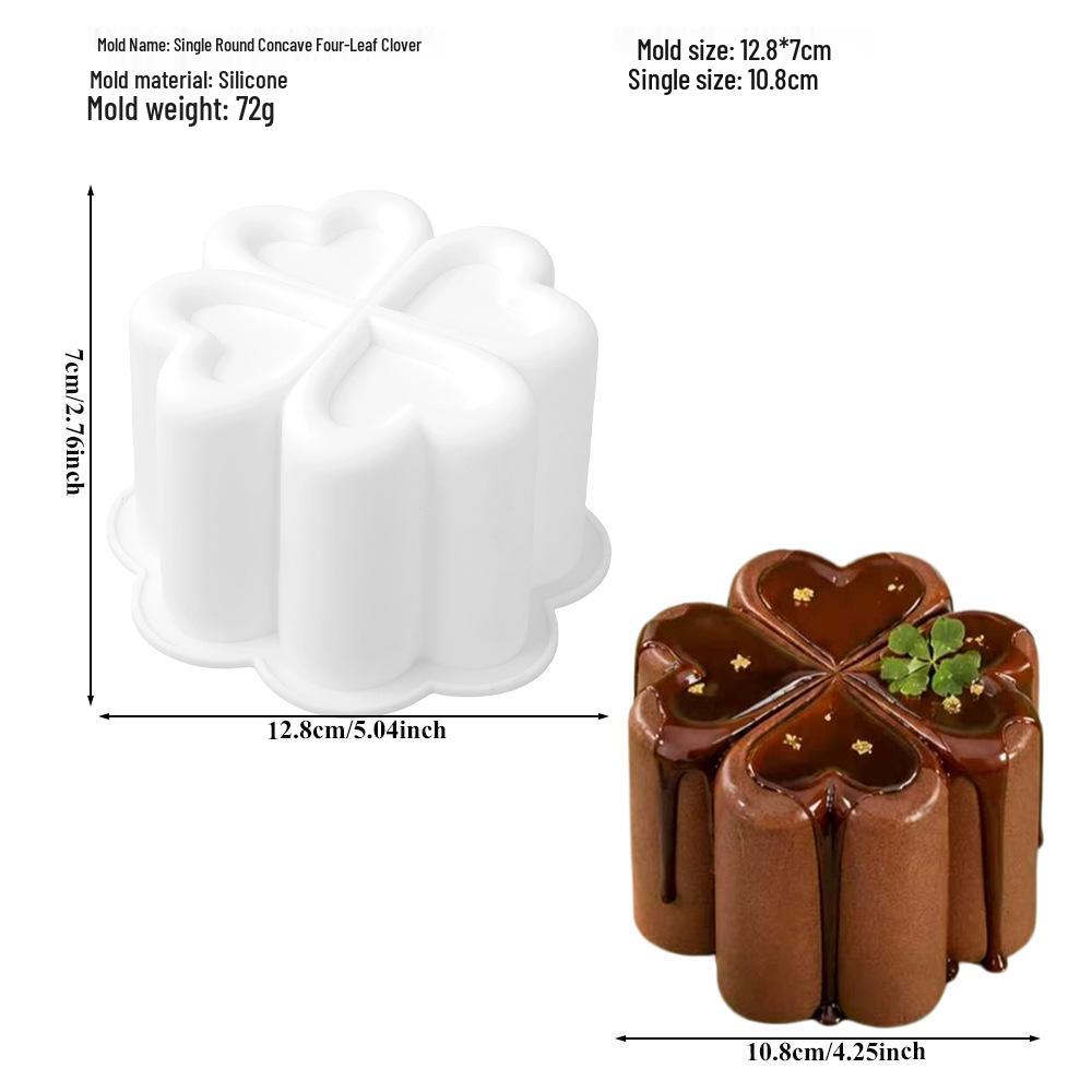 6-Cavity Flower & Heart Silicone Mousse Mold for Chocolate and Cakes