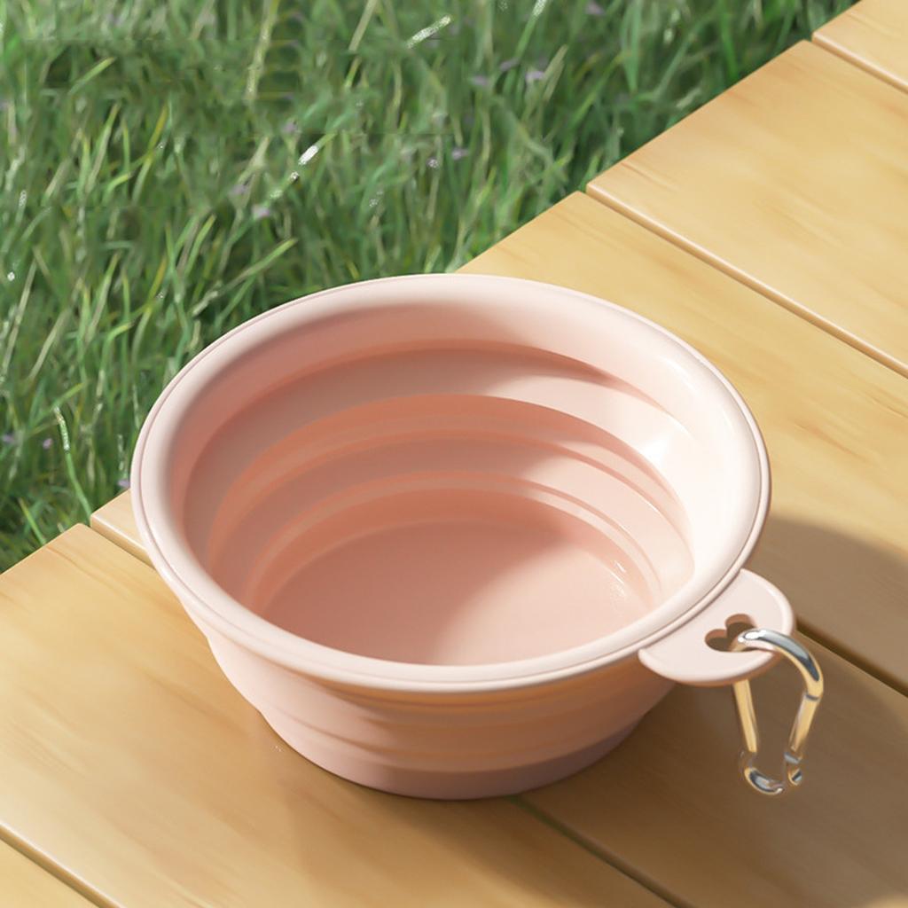 Dog Bowls for Travel,Portable Silicone Pet Food Water Bowl, Free Dishwasher Safe Foldable with 1 Carabiner Camping