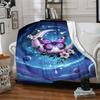 Purple Butterfly Moon Galaxy Floral Art Print Flannel Blanket Soft Warm Throw Blanket for Sofa Bed Living Room